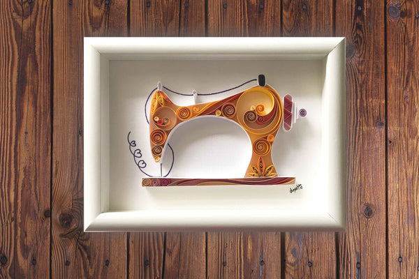 Paper Anniversary, For fashion designer, art for stitching, Gift for best friend, colorful sewing gift, sewing machine, boutique décor, wedding gift, handmade gift, stitching love, one who loves to sew, tailor friend