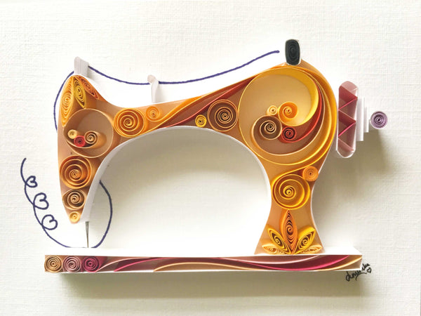 gift for paper anniversary, one of a kind gift, Unique gift, exclusive gift, perfect for fashion student, stiching lover, seamstress, clothes designer, stylist, sewing machine art, fashion art, original art, paper art