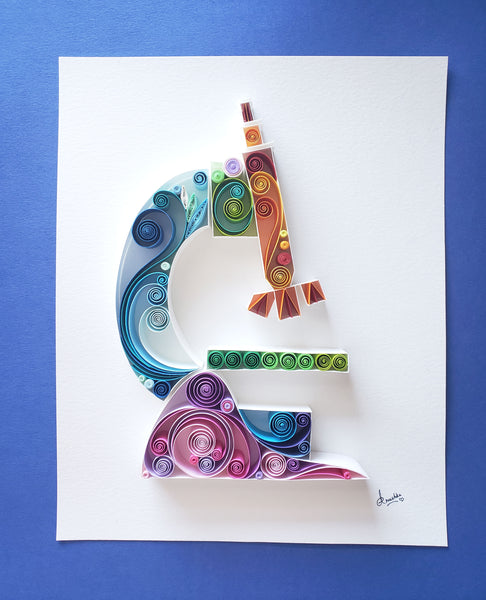 gift for paper anniversary, one of a kind gift, Unique gift, exclusive gift, perfect for student, explorer, pathology, lab assistant, research assistant, biologist, doctor, pathologist, microscope art, science art, original art, paper art